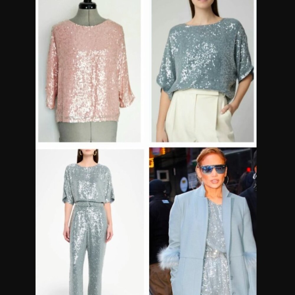 SALLY LAPOINTE moda operandi sequin oversized t-shirt tee goop top $890 us-8 - Picture 10 of 13